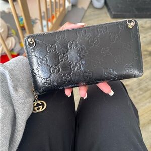 Gucci Black Embossed Leather Wallet